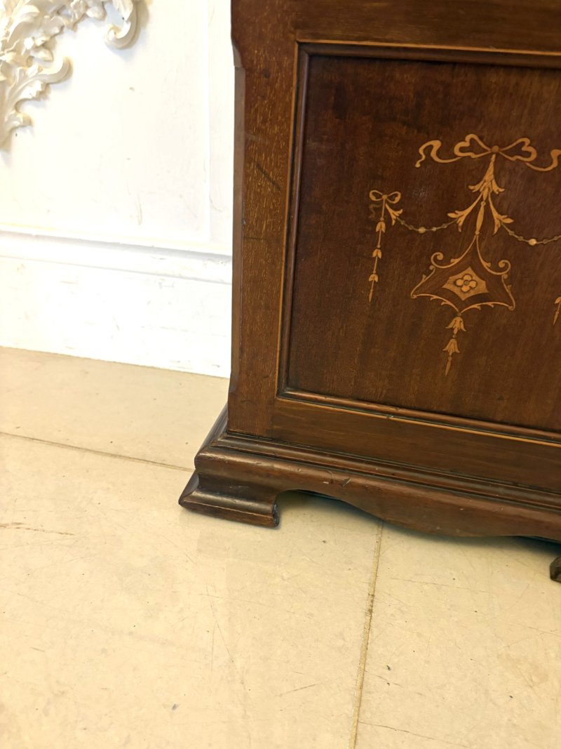 Antique Edwardian Inlaid Mahogany Longcase Clock